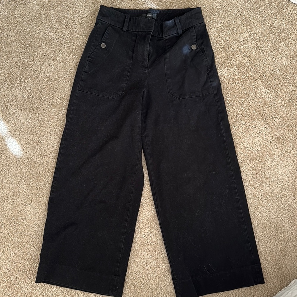 J Crew black High Rise Crop Pants size 2